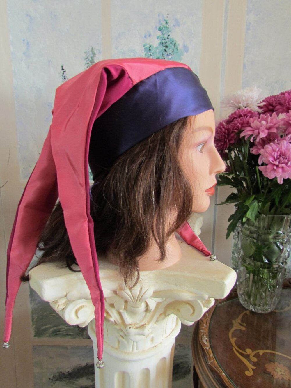 JESTER HAT for CLOWN, FOOL, JOKESTER COSTUME, MEDIEVAL COURT JESTER, OPERA COMIC